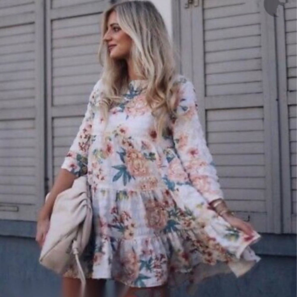 Zara like White floral dress